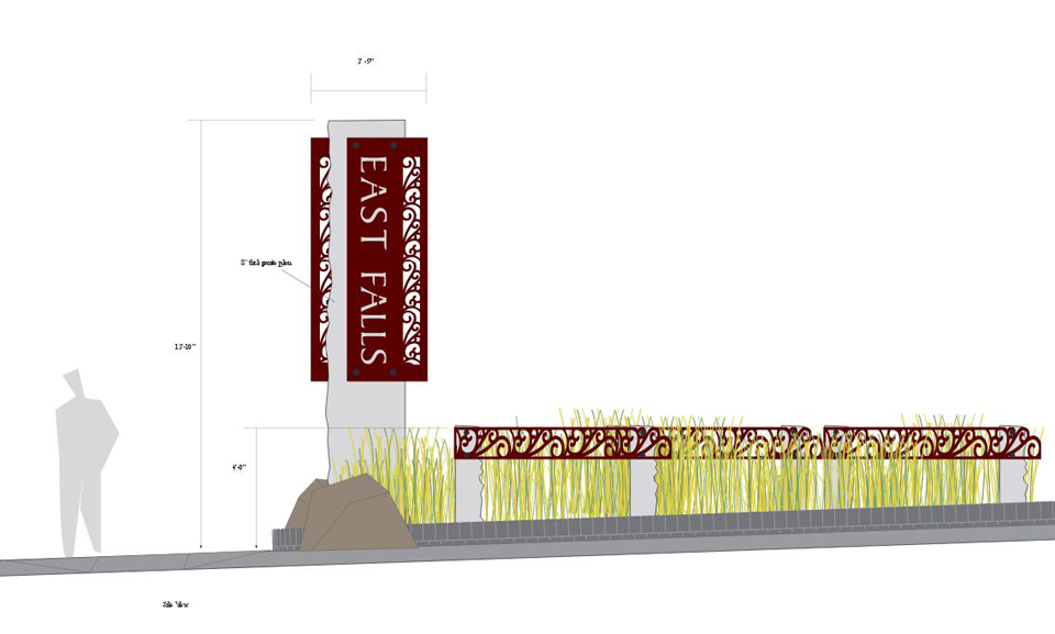 Gateway with Pedestrian Island